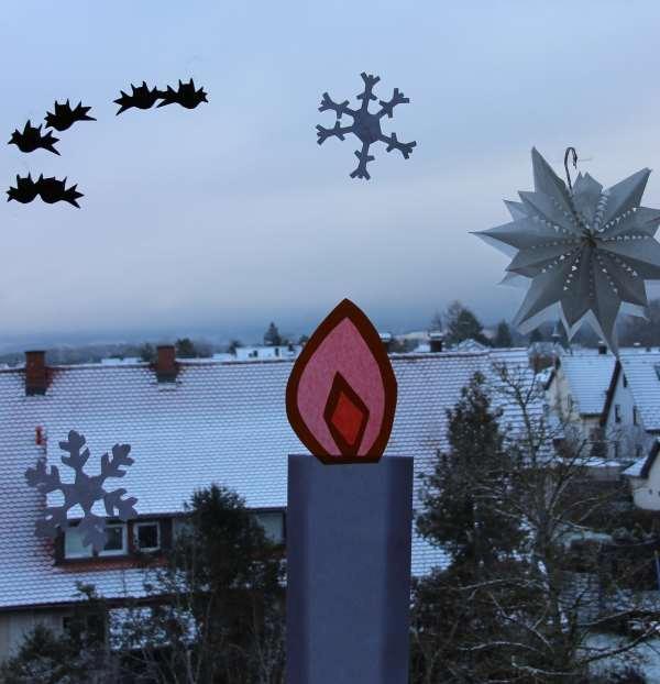 Winterlandschaft mit Kerze